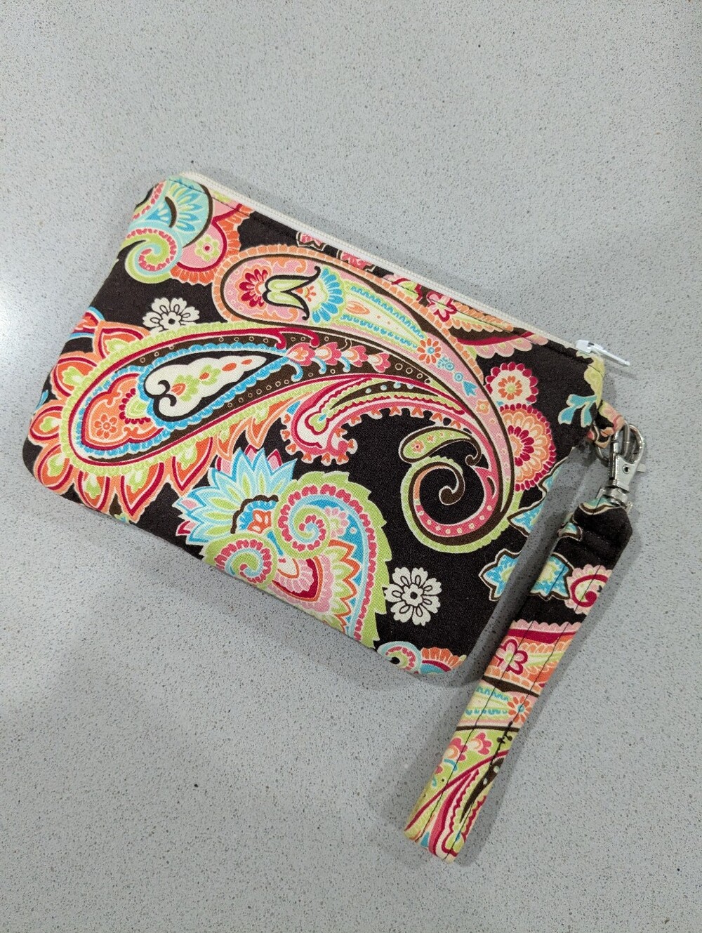 Multicolor Paisley Wristlet Clutch - Women's Bag 7" X 5"